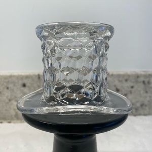 Fostoria Top Hat. Cubic Pattern. Clear.